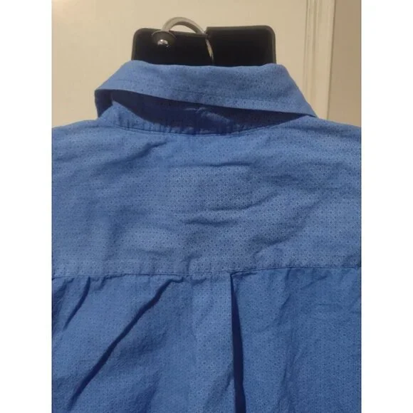 Rafter C Mens Button Down Shirt Blue All Over Print Golf Shirt Long Sleeve XL - Picture 9 of 14